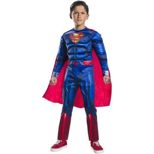 Rubie's - Superman - Disfraz Superman Black Line Deluxe para niños con capa y jumpsuit musculoso ㅤ