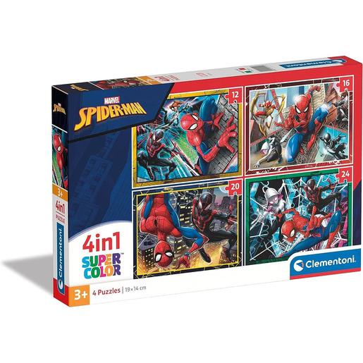 Clementoni - Puzzles infantiles de 12, 16, 20 y 24 piezas de Spiderman ㅤ