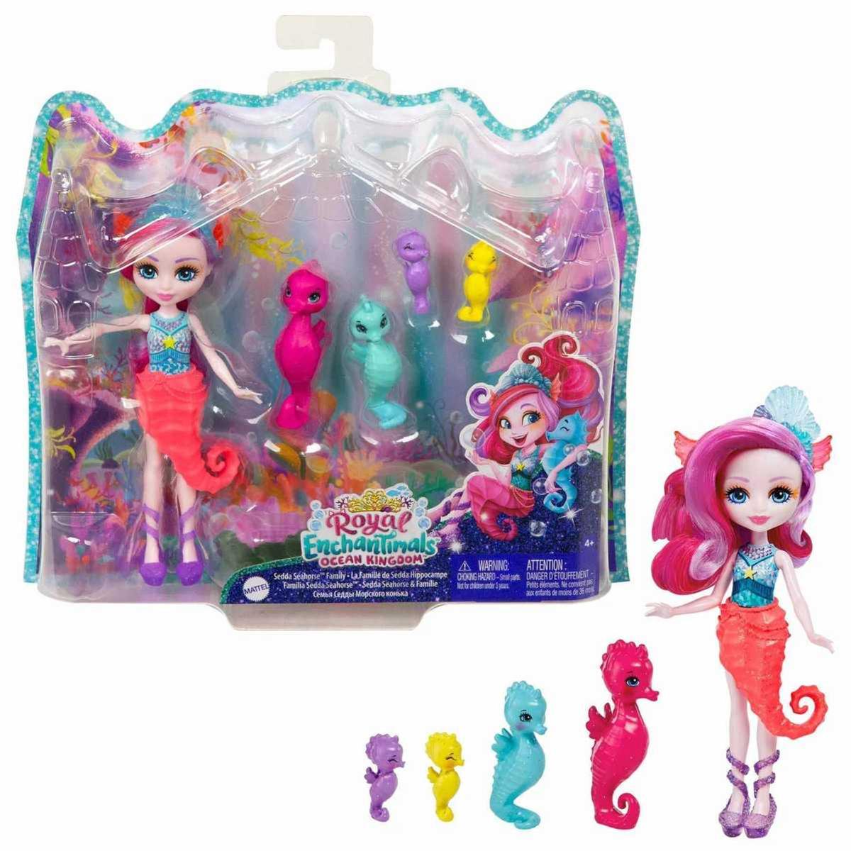 Mattel - Enchantimals - Ocean Kingdom muñeca Sedda Sea Horse con familia de  caballitos de mar ㅤ | Enchantimals | Toys"R"Us España