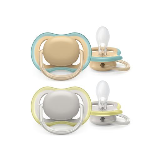 Philips Avent - Chupetes ultra air 0-6 meses gris/marrón