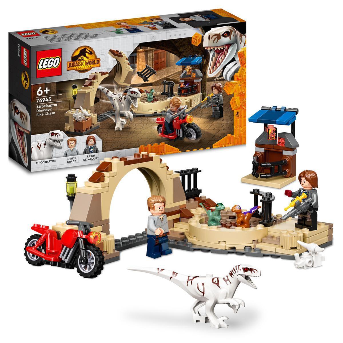 LEGO Jurassic World - Persecución en moto del dinosaurio Atrocirraptor -  76945 | Lego Dino | Toys"R"Us España