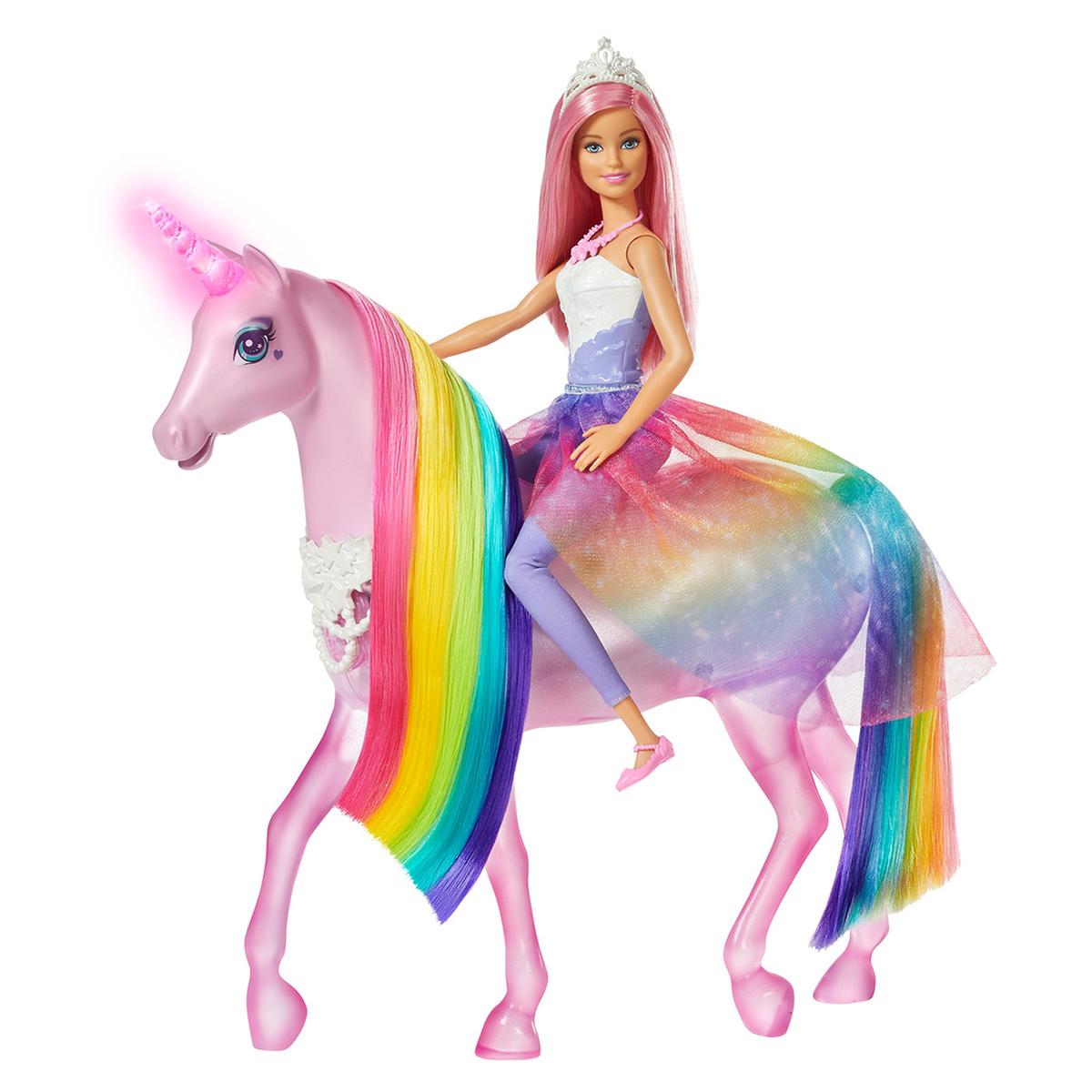 Barbie - Muñeca con Pelo Rosa Dreamtopia y Unicornio con Luces | Hadas Y  Sirenas | Toys"R"Us España