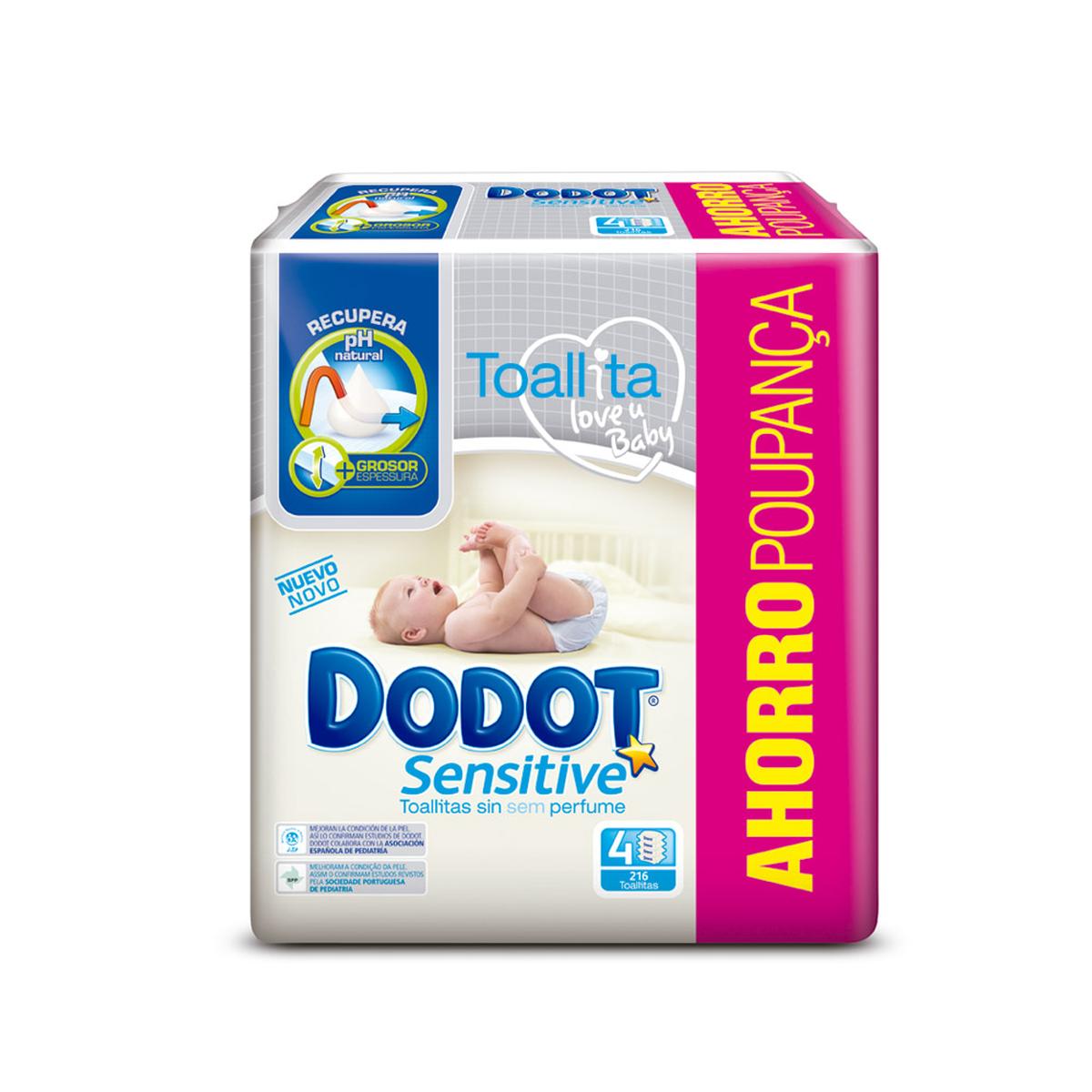Dodot - Toallitas Sensitive 4 Pack 216 Unidades | Toallitas | Toys"R"Us  España