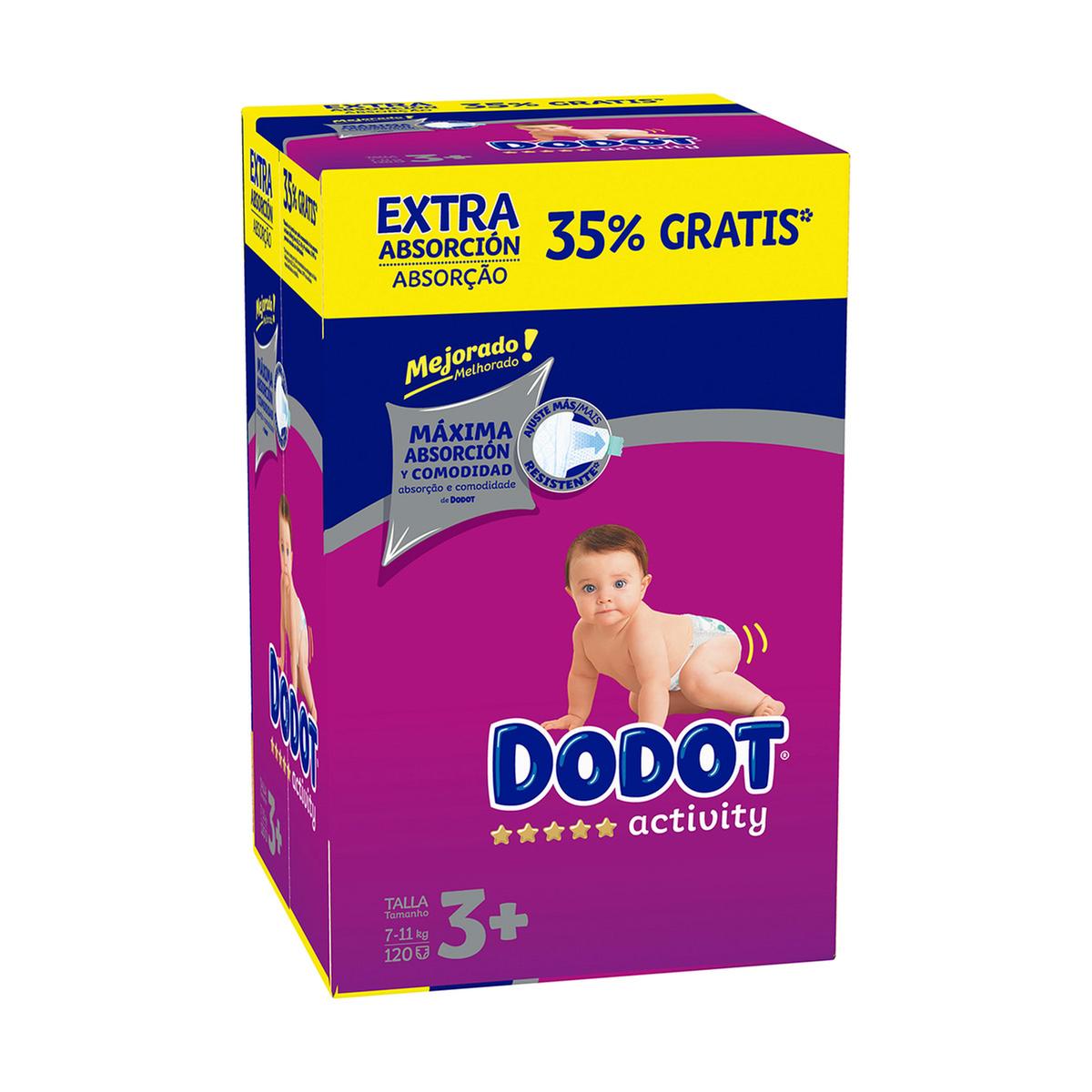 Dodot - Pañales Activity Extra T3+ (7-11 kg) 120 Unidades | Dodot | Toys"R" Us España
