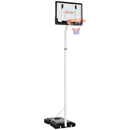 Sportnow - Canasta de baloncesto altura ajustable de 260-305 cm Blanco