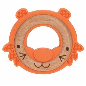 Nuby - Mordedor de madera y silicona con forma de tigre