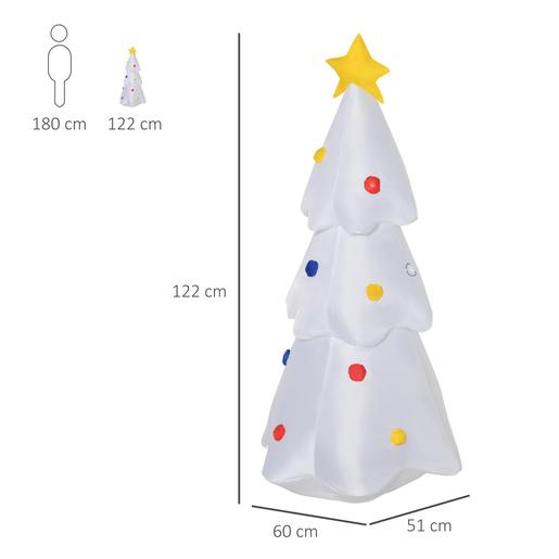 Homcom - Árbol de Navidad inflable blanco con luz - 122 cm