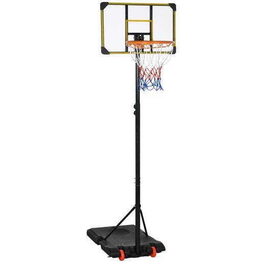 Sportnow - Canasta de baloncesto altura ajustable de 178-208 cm Amarillo y Negro
