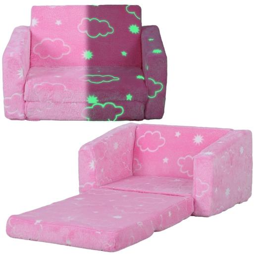 Homcom - Sillón infantil Rosa brilla en la oscuridad