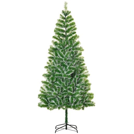 Homcom - Árbol de Navidad 968 ramas con puntas nevadas - Ø100x210 cm