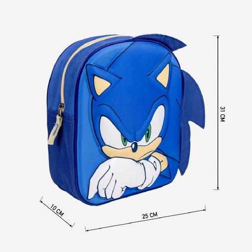 Sonic - Mochila infantil 3D con aplicaciones