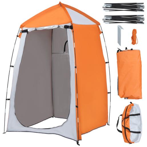 Outsunny - Tienda de ducha camping con mosquiteras 123x121x198 cm Naranja