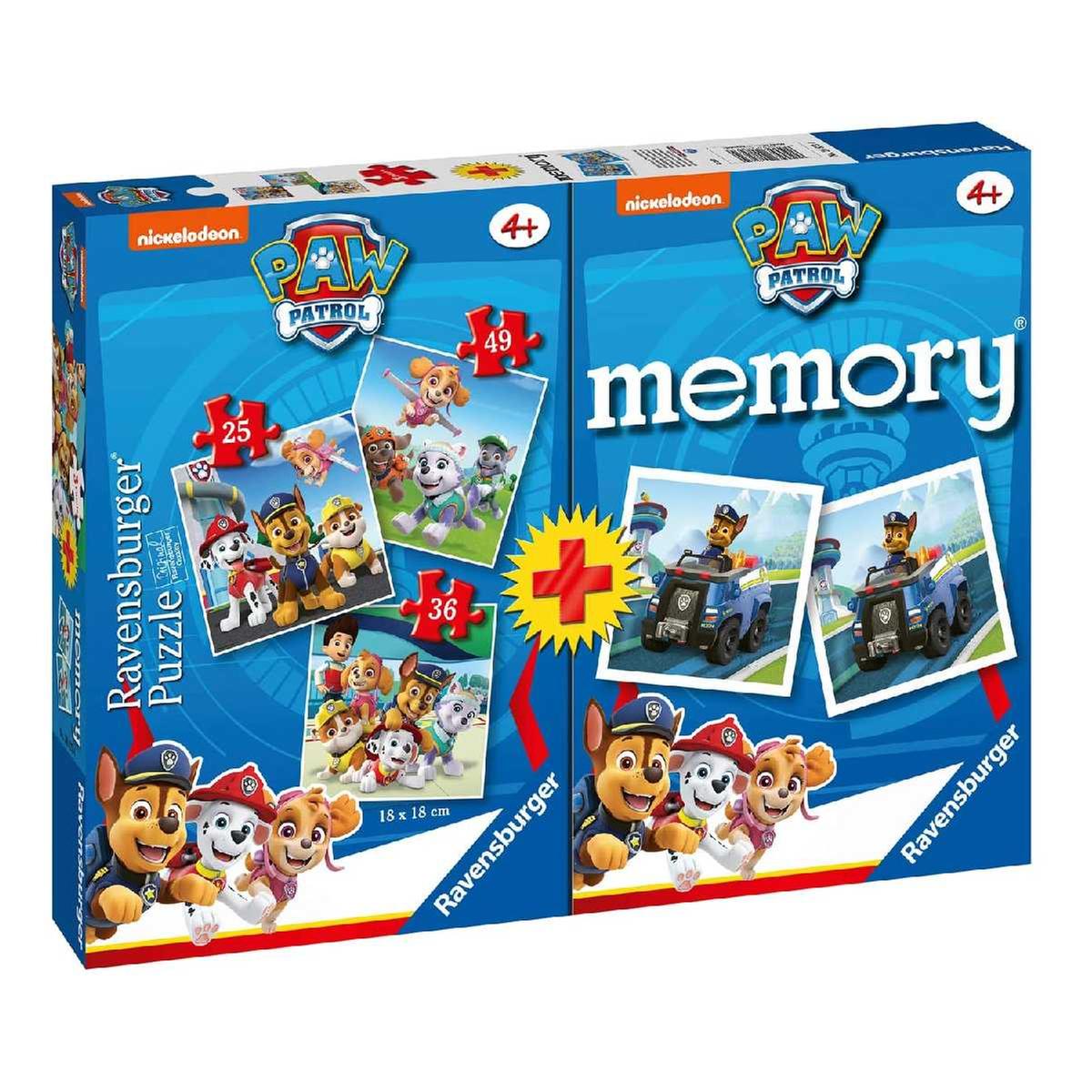 Ranvensburger-Patrulla Canina-Pack juego de memoria + 3 puzzles | Juegos  Niños +5 Años | Toys"R"Us España