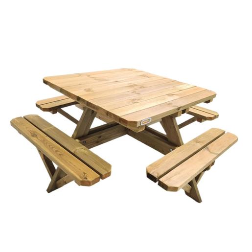 Mesa cuadrada infantil de picnic madera Persic