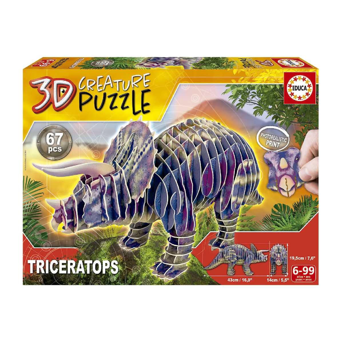Educa Borrás - Triceratops - 3D Creature Puzzle | 3d Puzzle | Toys"R"Us  España