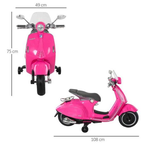 Homcom - Moto Eléctrica Vespa Infantil Rosa HomCom | Vehículos de batería |  Toys