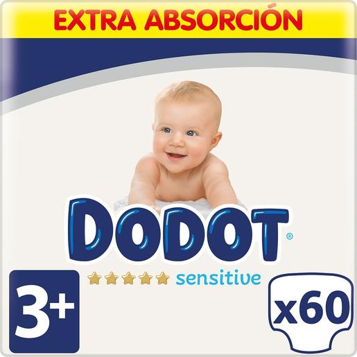 Dodot - Pañales Sensitive Extra T3+ (7-11 kg) 60 Unidades | Recien Nacido |  Toys"R"Us España
