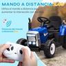 Homcom - Tractor eléctrico batería con remolque y mando a distancia