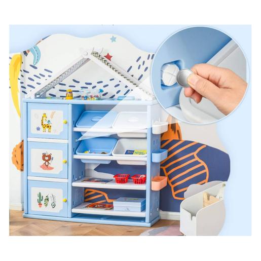 Homcom - Estantería infantil azul y blanco de juguetes y libros |  Organizadores | Toys"R"Us España