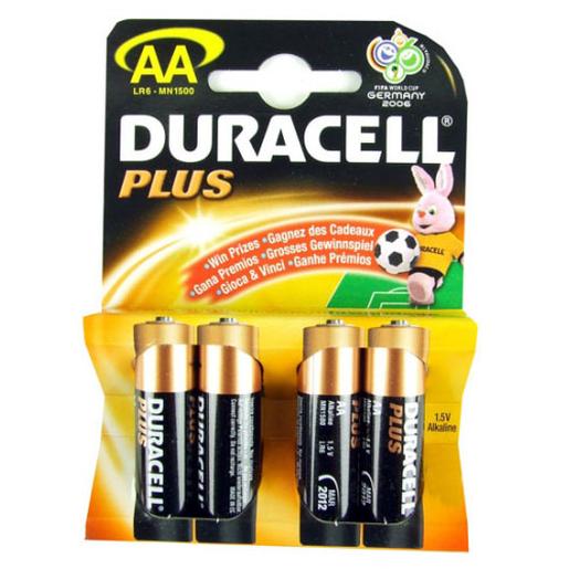 Duracell - Pack 4 pilas AA Duracell Plus, Aa Pilas