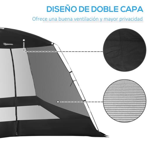 Outsunny - Tenda com mosquiteiras 3x3x2 m Preto