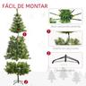 Homcom - Árbol de Navidad 505 ramas de agujas de pino - Ø90x210 cm