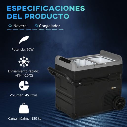 Outsunny - Frigorífico congelador portátil 45L Preto