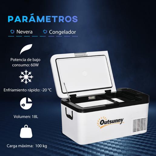 Outsunny - Frigorífico congelador portátil 18L Branco