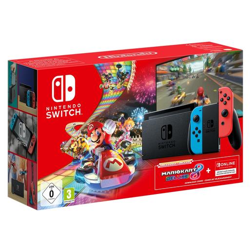Nintendo Switch - Consola azul-rojo y Mario Kart 8 Deluxe (código descarga)  | Hardware | Toys"R"Us España