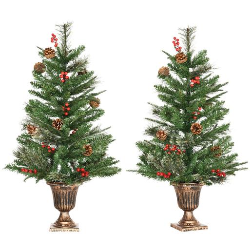 Homcom - Set 2 árboles Navidad con maceta - 90 cm