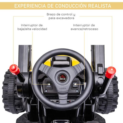 Homcom - Excavadora Tractor Vehículo de batería Amarillo | Homcom |  Toys"R"Us España