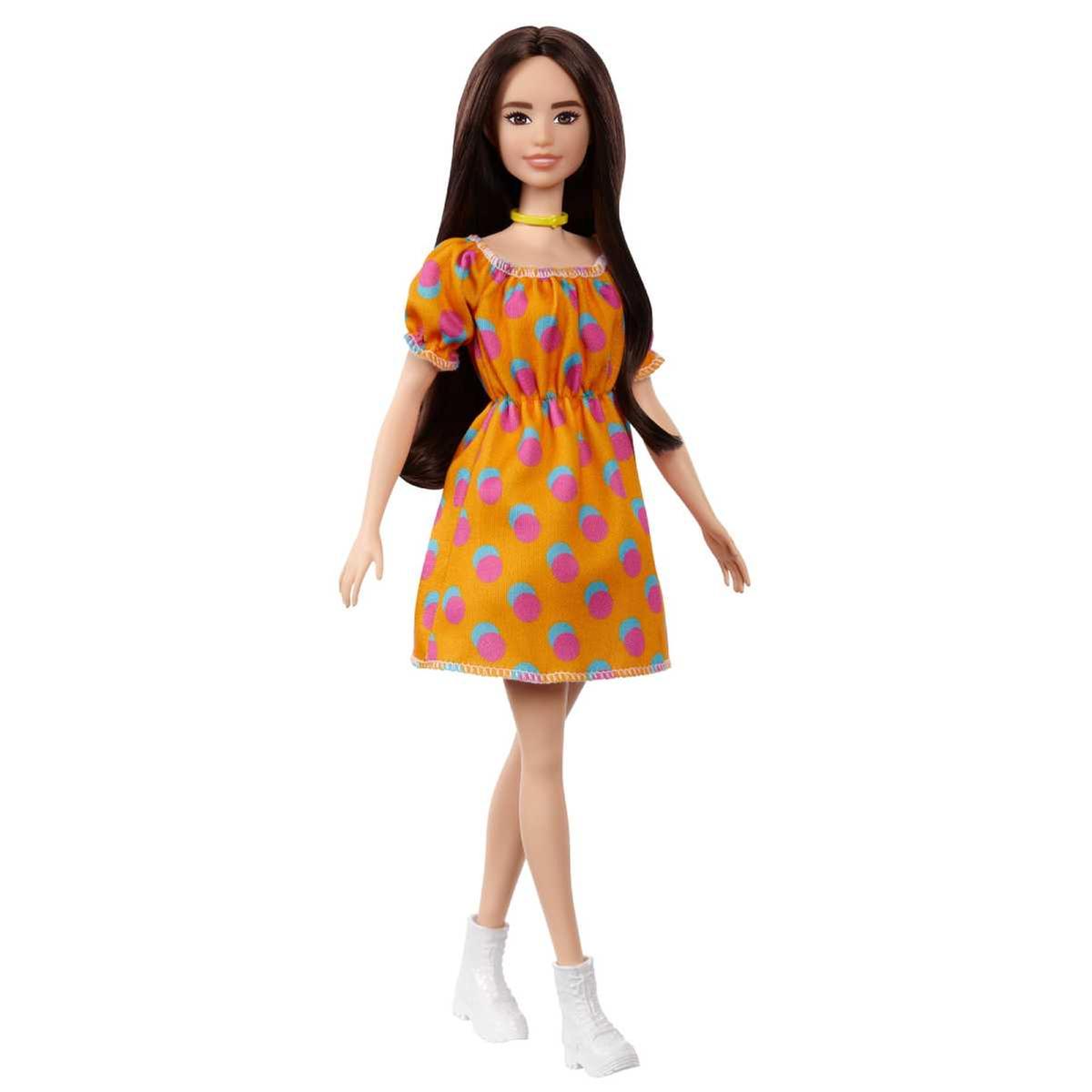 Barbie - Muñeca Fashionista - Vestido naranja sin hombros | Fashionistas |  Toys"R"Us España