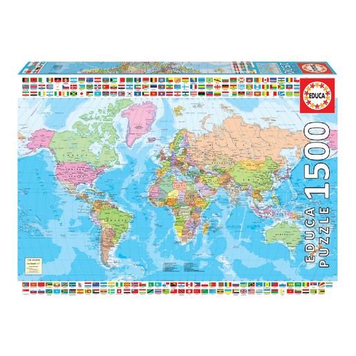 Educa Borrás - Mapa-Mundi Político Puzzle 1500 Piezas | Puzzle 1500+ Pzas |  Toys"R"Us España