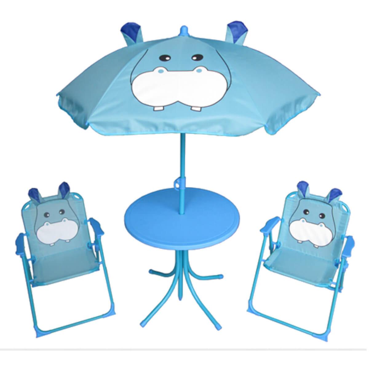 Set Mesa con Sillas y Sombrilla Hipopótamo Azul | Mesas Y Sillas |  Toys"R"Us España