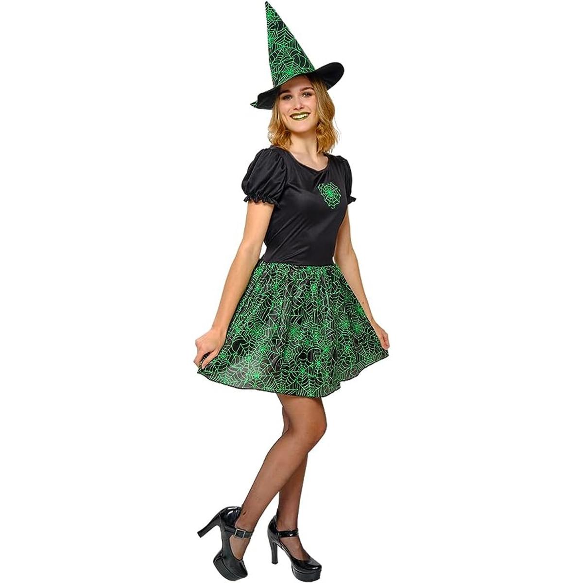 Disfraz de bruja con vestido y sombrero para mujer, color verde | Halloween  Disfraz Adulto | Toys"R"Us España