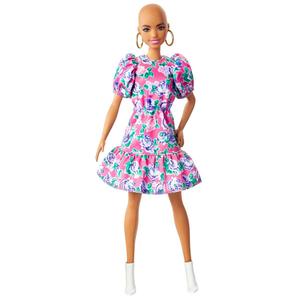 Barbie - Muñeca Fashionista - Alopécica con vestidos de flores