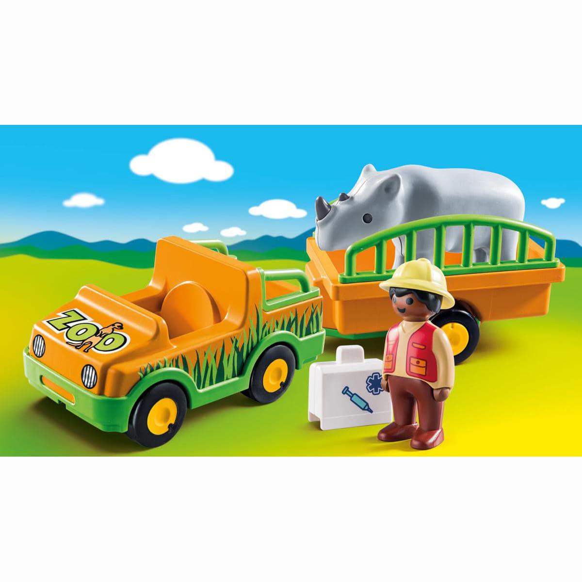 Playmobil - 1.2.3 Vehículo del Zoo con Rinoceronte | Playmobil 123 |  Toys"R"Us España