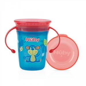 Nuby - Taza mágica 360º con asas - Azul